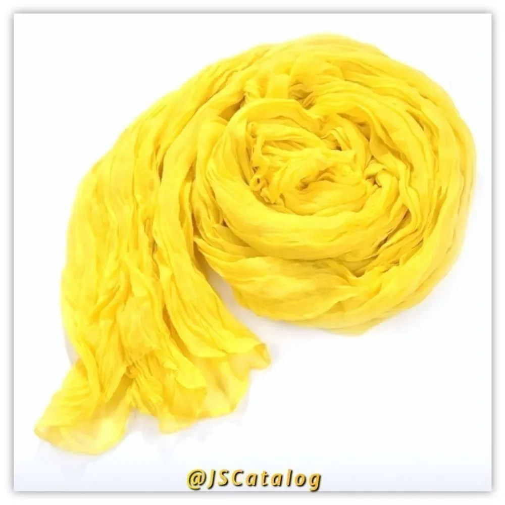 LIGHT YELLOW CHIFFON WOMEN SCARF